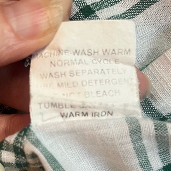 Allen Solly Men’s 100% Cotton Green Cream Plaid Short Sleeve Button Down Size 38 - Picture 6 of 8